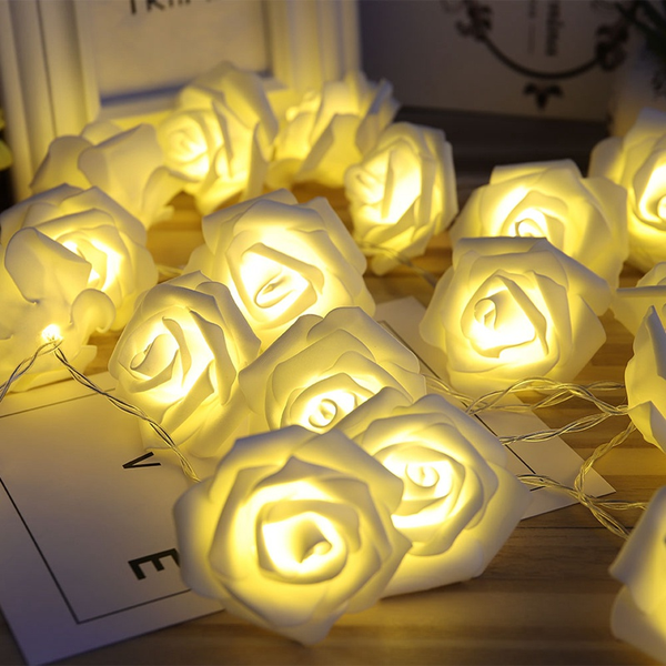 LED Rose String Lights – Warm and Cozy Decorative Lighting for Bedroom and Events - Elden Home