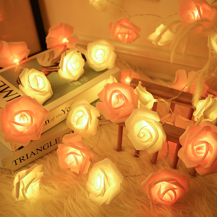 LED Rose String Lights – Warm and Cozy Decorative Lighting for Bedroom and Events - Elden Home