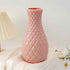 Nordic Durable Plastic Flower Vase – Modern Home Accent | Elden Home in pink with textured design on a table.