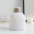 Nordic Durable Plastic Flower Vase – Modern Home Accent | Elden Home with textured white design and natural twine detail